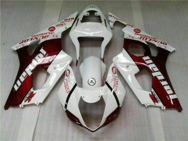 Red White 2003-2004 GSXR 1000 Motorcycle Fairings