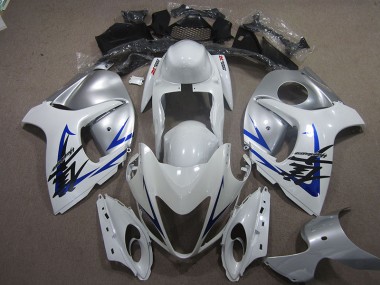 White Silver Blue 2008-2019 GSXR 1300 Hayabusa Motorcycle Fairings