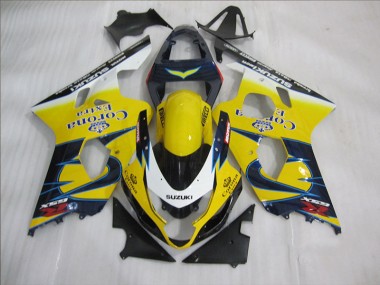 Yellow Blue Corona Extra 2004-2005 GSXR 600 Motorcycle Fairings
